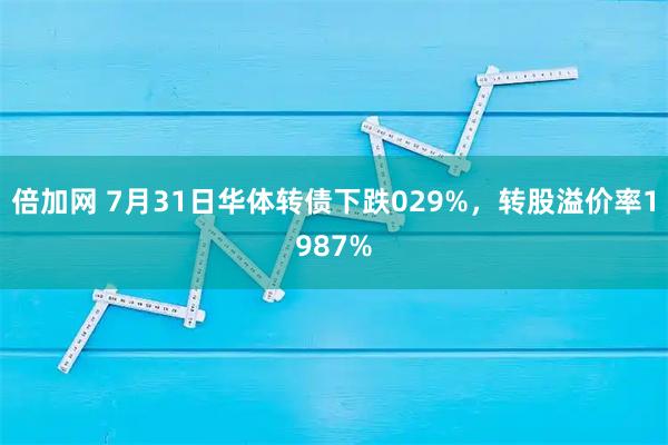 倍加网 7月31日华体转债下跌029%，转股溢价率1987%
