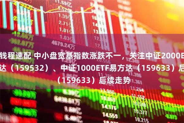 钱程速配 中小盘宽基指数涨跌不一，关注中证2000ETF易方达（159532）、中证1000ETF易方达（159633）后续走势