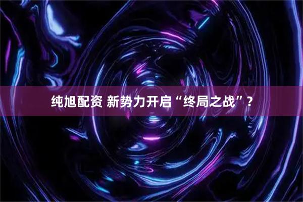 纯旭配资 新势力开启“终局之战”？